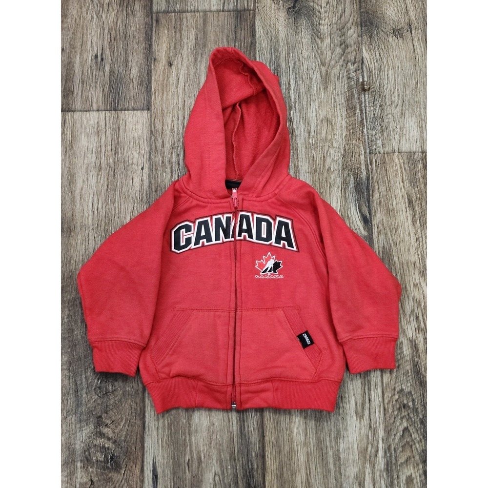 Mighty Mac Canada Toddler Hoodie Officially Licensed full zip 3T Red Embroidered